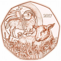 5 Евро Австрия Пасхальный Ягненок (2017 года)